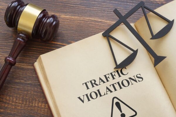Traffic violations are shown using a text as legal concept